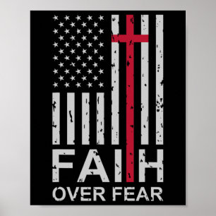 Póster Fe Cristiana Sobre El Miedo Nosotros Estados Unido