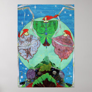 Póster Fe De Art Nouveau Vintage Bailando A La Luz De La