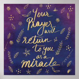 Póster Fe de oración Esperanza Milagro Afirmación Poster 