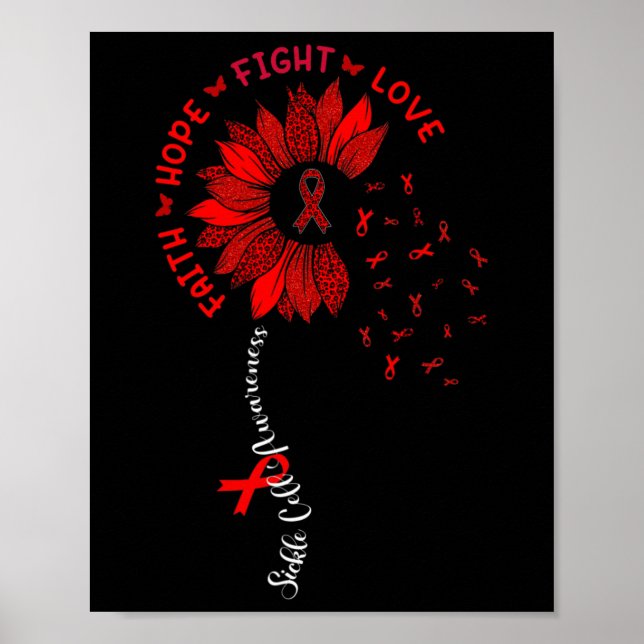 Póster Fe del girasol Esperanza Amor a la Célula de Enfer (Frente)