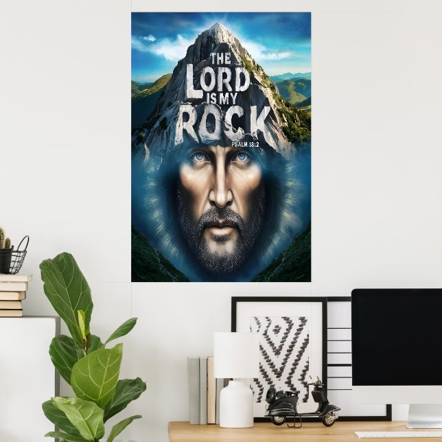 Póster Fe Divina: El Señor Es Mi Rock (Oficina en casa)