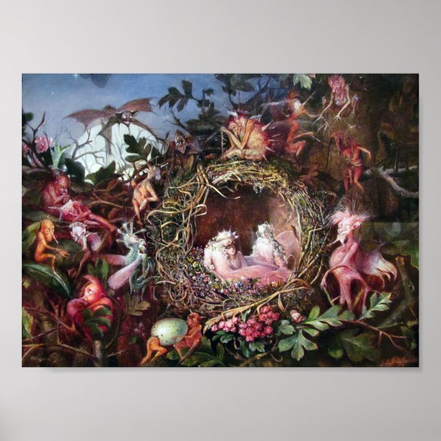 Póster Fe en un nido de aves, John Anster Fitzgerald (Frente)