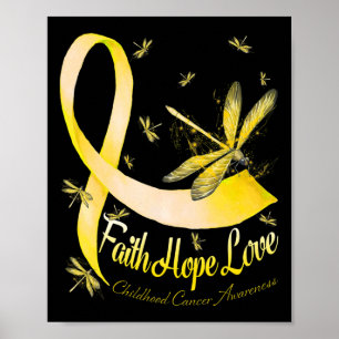 Póster Fe Esperanza Amor Conciencia del Cáncer Infantil D