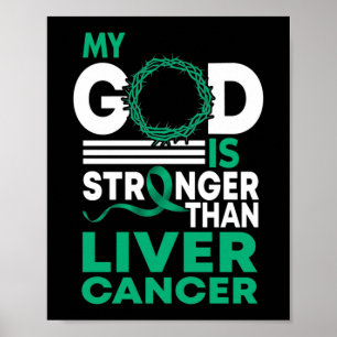 Póster Fe Mi Dios Es Más Fuerte Que El Cáncer Hepático