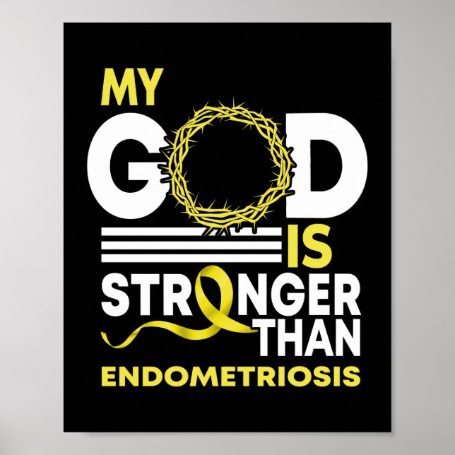 Póster Fe Mi Dios Es Más Fuerte Que La Endometriosis (Frente)