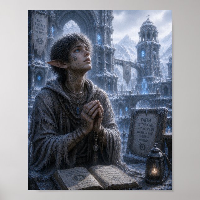 Póster Fe / Monje / Monasterio Congelado (Frente)