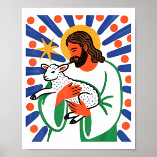 Póster Fe Pastoral Cordero Divina Espiritual Paz Desi