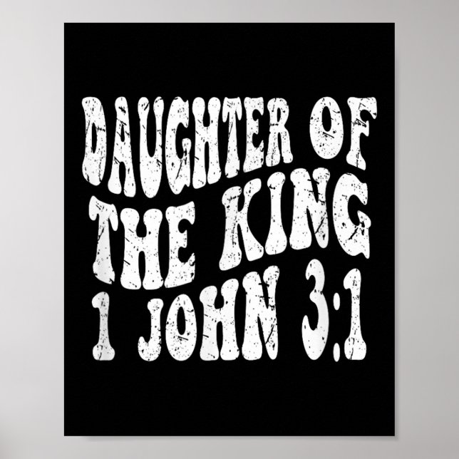 Póster Fe Retro Groovy 1 Juan 3 1 Hija Del Rey (Frente)