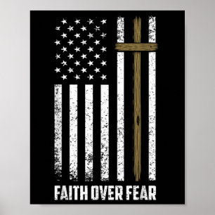 Póster Fe sobre Miedo Jesús Cruz Cristiana Dios Fe Nosotr