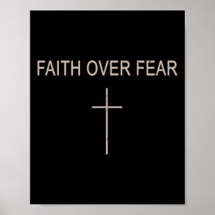 Póster Fe sobre Miedo Sutil Cristiano Minimalista Religio