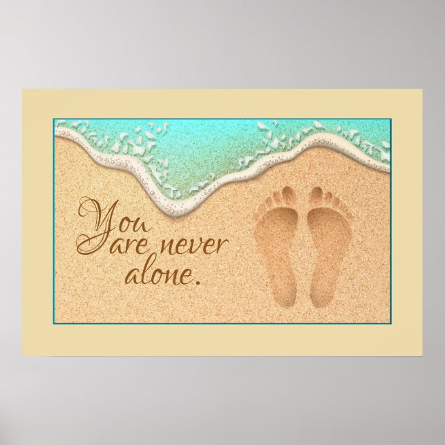 Póster Fe, un conjunto de huellas en la arena (Frente)