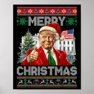 Póster Fea navidad navideña navideña en Trump