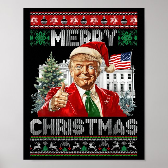 Póster Fea navidad navideña navideña en Trump (Frente)