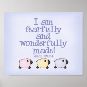 Póster Fearfully and Wonderfully Made 8x10 Print - Blue