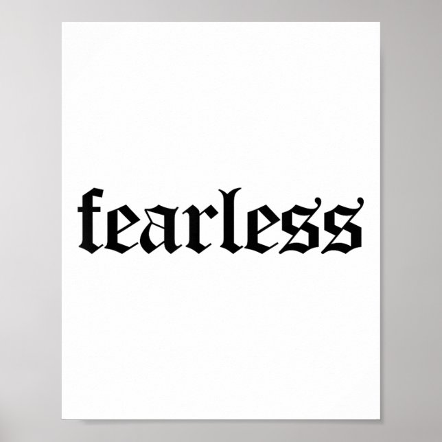 Póster Fearless Tee Shirt, Fearless And Strong Motivation (Frente)