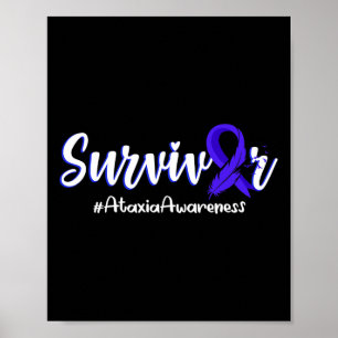 Póster Feather Ribbon Ataxia Awareness Support Gifts