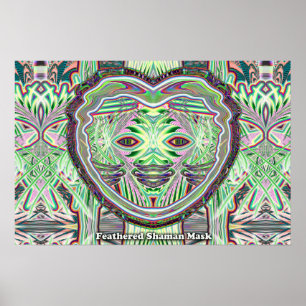 Póster Feathered Shaman Mask poster