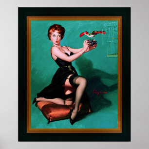 Póster Feathers escurridas por Gil Elvgren
