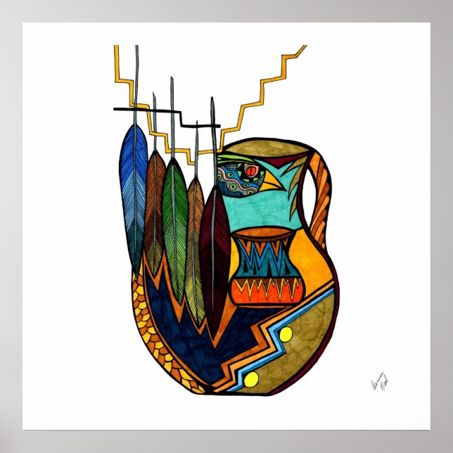 Póster Feathers & Pot Spirit Reproduction (Frente)