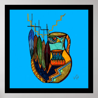 Póster Feathers & Pot Spirit Reproduction