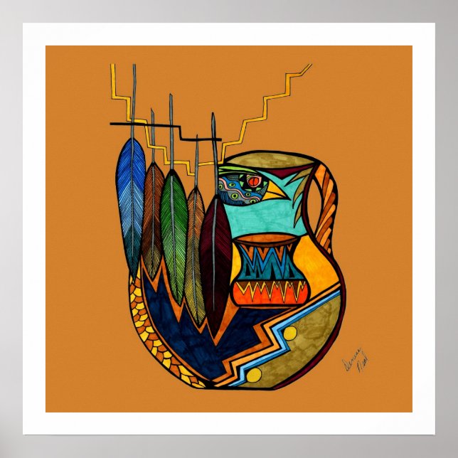 Póster Feathers & Pot Spirit Reproduction (Frente)