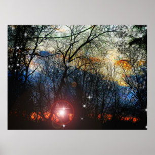 Póster Feb Sunset Think of Snow