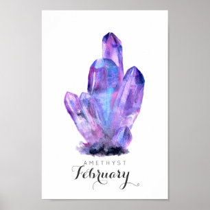 Póster Febrero Birthstone - poster Amethyst de la