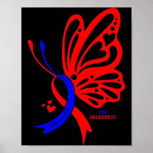 Póster Febrero Conciencia del Mes del Corazón Mariposa de