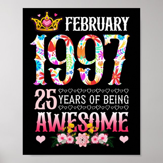Póster Febrero de 1997 25º cumpleaños 25 años asombrosos (Frente)