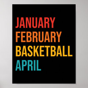 Póster Febrero Febrero Baloncesto Abril Fun Retro Appare