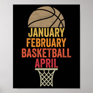 Póster Febrero Febrero Baloncesto Abril Fun Retro Appare
