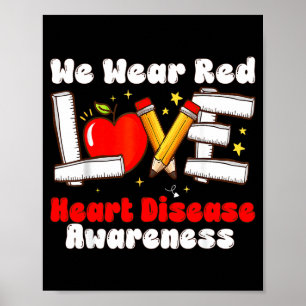 Póster febrero nos ponemos rojo amor conciencia de la enf