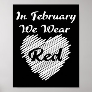 Póster Febrero Usamos Corazón De Sensibilización Roja