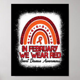 Póster Febrero Usamos Rojo Bleached Arcoiris Leopardo Roj