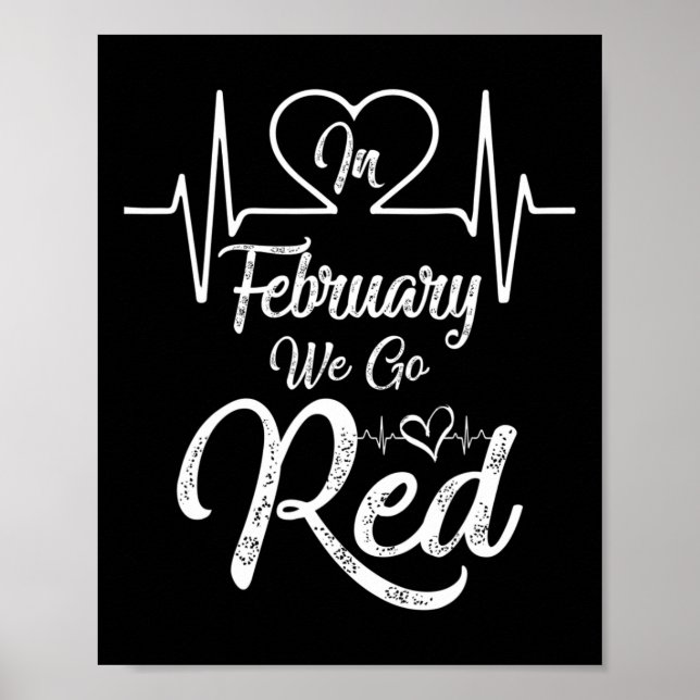 Póster Febrero Vamos Rojo Estadounidense Enfermedades Car (Frente)
