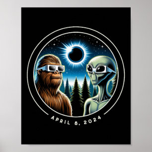 Póster Fecha de abril de alienígena divertida para pie de