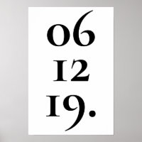 Fecha especial personalizada en blanco y negro