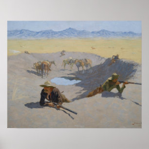 Póster Federico Remington - lucha para el Waterhole