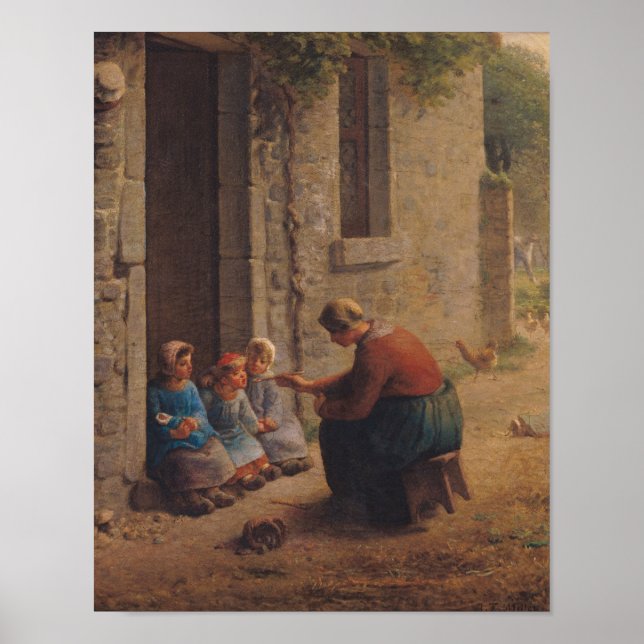 Póster Feeding the Young, 1850 (Frente)