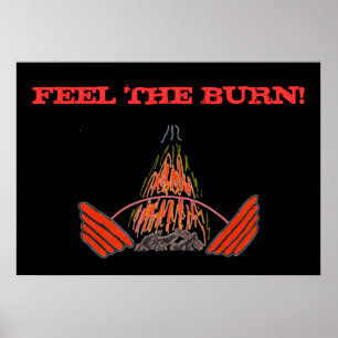 Póster FEEL THE BURN! Weightlifting Exercise Gym Poster