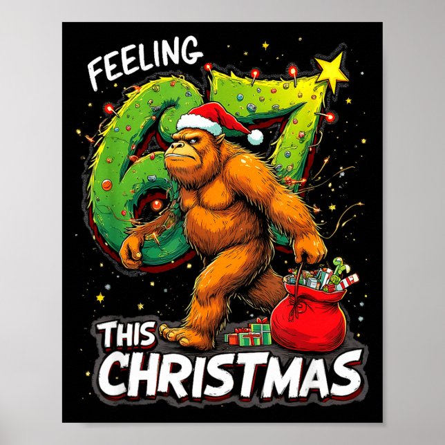 Póster Feeling 67 Funny Christmas Bigfoot Holiday  (Frente)