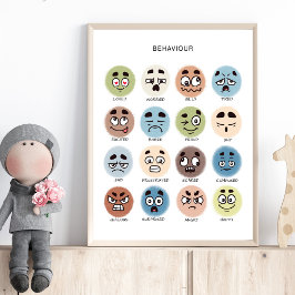 Póster Feelings Poster – Preschool Emotions Chart