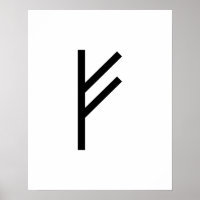 Féhu Geométrico Negro (Prosperidad) Viking Rune