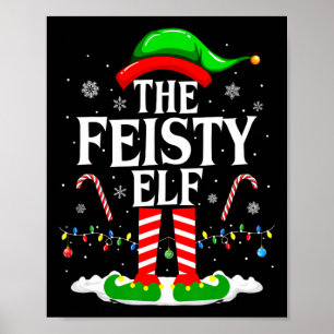 Póster Feisty Elf Xmas Divertido Grupo Familiar De Concor