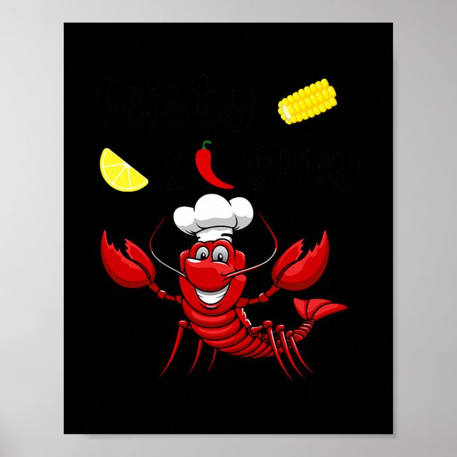 Póster Feisty Y Spicnioso Crawfish Hombres Mujeres (Frente)
