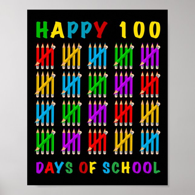 Póster Felices 100 Días De Escuela (Frente)