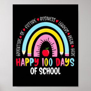 Póster Felices 100 días de escuela, 100° día de clases
