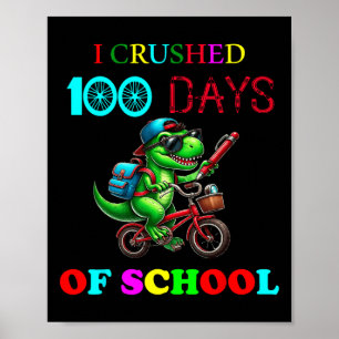 Póster Felices 100 días de la bicicleta de los niños maes