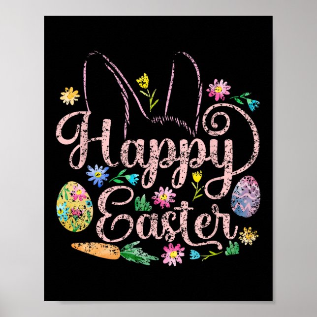 Póster Felices declaraciones de Pascua Egg Bunny 5 (Frente)