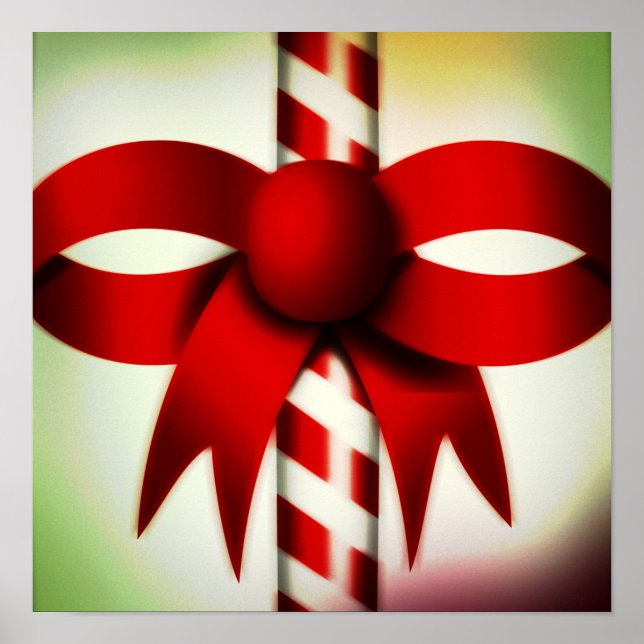 Póster Felices fiestas Candy Cane (Frente)